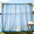 10×8ft Tulle Backdrop Curtains with Lights String - 300LED Fairy Lights Sheer Curtain Backdrop for Weddings Baby Shower and Birthday Party Decorations(4 Panels 5×8ft)