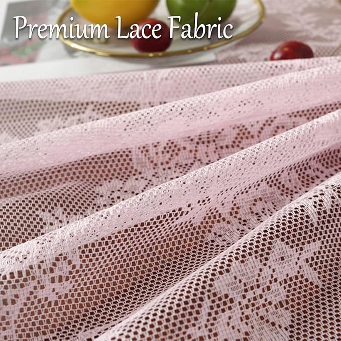 Jeloris Round Lace Tablecloth with Elegant Scalloped Bottom for Any Special Event Such as Wedding, Birthday Party, Baby Shower, Anniversary (78 inch, Style 2)