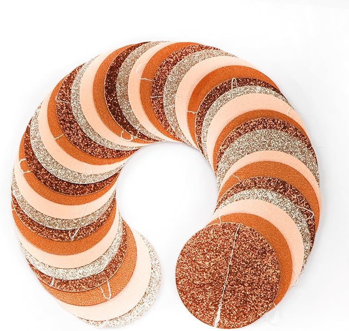 Boho Brown Rose-Gold Party-Decorations Streamers-Garland - 52ft Fall Birthday Hanging Paper Banner,Autumn Baby Bridal Showe Neutral Burgundy Wedding Bachelorette Decor Hugfond