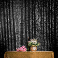 JYFLZQ Black Sequin Backdrop Curtains 4ft x 6.5ft 1 Panel Glitter Photo Booth Backdrops Sparkly Photography Background Drapes for Halloween Father's Day Graduation Birthday Parties