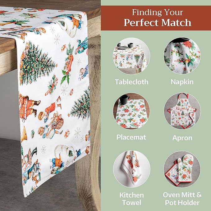 Maison d' Hermine Table Runner 100% Cotton Double Layer Table Runners 108 inches Long for Thanksgiving Christmas Decorations Home Kitchen Dining Party Wedding (Chromo, 14.5" x 108")