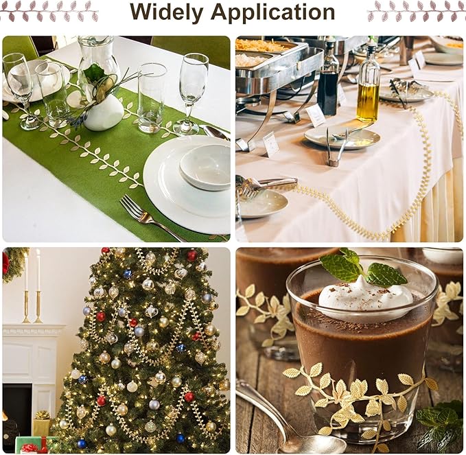 Naidiler Rose Gold Leaf Ribbon, Artificial Vines Leaves String Trim Ribbon Wild Jungle Botanical Greenery for Baby Shower Party Wedding Home Wreaths & DIY Craft (Rose Gold 120Ft)