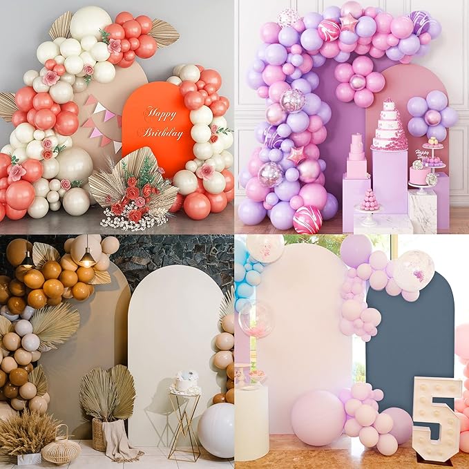 Wedding Arch Cover 7.2FT Arch Backdrop Cover Spandex Fitted Arch Cover for Round Top Chiara Backdrop Stand Covers for Wedding Birthday Party Baby Shower Banquet Ceremony Decoration, lilac