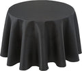 Biscaynebay Textured Fabric Round Tablecloths 70", Black Water Resistant Washable Table Cloth Circle Folding Table Covers for Dining, Kitchen, Wedding, Parties etc