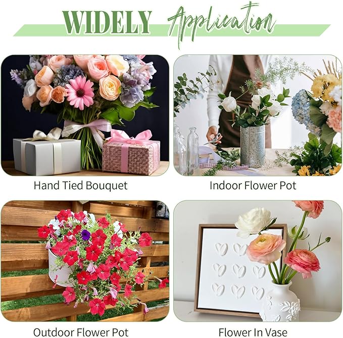 Aktor 48 Pcs Floral Foam Blocks for Fresh & Artificial Flower Arrangement, 8.8” x 4.1” x 2.7” Green Wet Foam for Wedding, Birthdays, Home, Office, and Garden Decorations