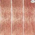 PartyWoo Rose Gold Curtains Backdrop Streamers 3pcs 8.2ft Rose Gold Foil Fringe Tinsel Backdrop Curtain for 21st Birthday Baby Shower Bridal Shower Wedding Engagement Groovy Pajama Party Decorations