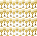 Plastic Wine Glasses，Plastic Goblets Vintage Style Cordial Drinking Glasses for Wedding Reception, Grand Event Party Supplies (48, Gold)