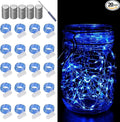 LAMPHOME 20 Pack Fairy Lights Battery Operated - 7ft 20 LED Lights Copper Wire Mini String Light Firefly Light for Mason Jars DIY Crafts Christmas Wedding Party Centerpiece Table Decor,Blue