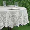 Tableclothsfactory 70" Premium Lace Ivory Round Tablecloth for Banquet Party Wedding Event Home Decoration