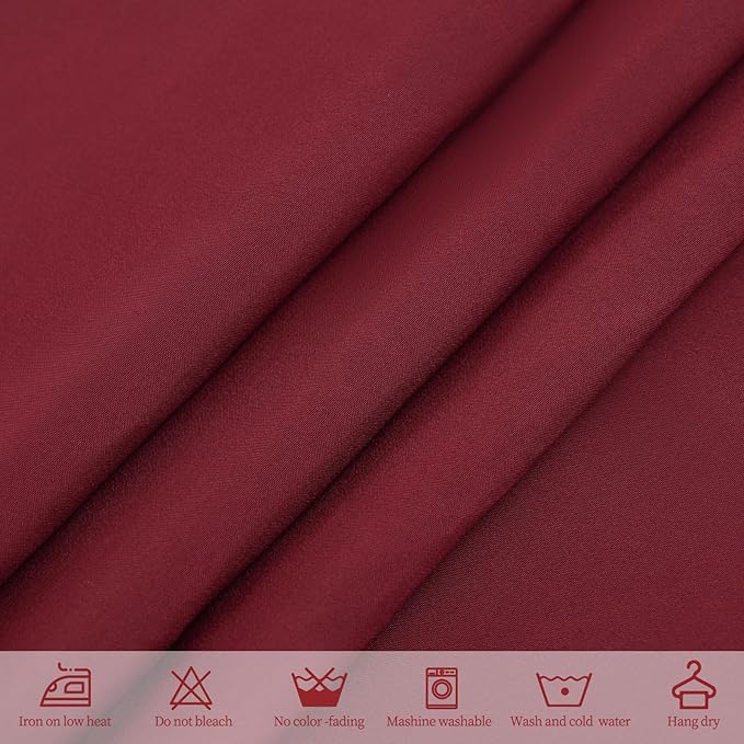 6 Pack Burgundy Tablecloths for 8ft Rectangle Tables 60 x 126 Inch - Polyester Table Cover Stain and Wrinkle Resistant Washable Fabric Table Clothes for Wedding Party Banquet Reception Restaurant