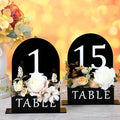 Table Number 1-15 for Wedding Reception Arch Acrylic Wedding Table Number with Flower Trough 5" x 7" Mirrored Rustic Centerpiece for Reception Bridal Shower Party Catering Banquet(Black)