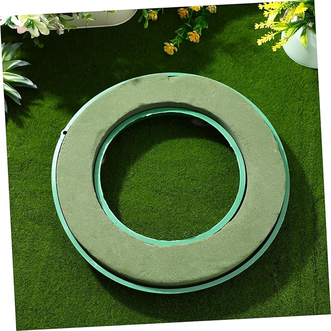 DOITOOL Flower Foam Ring with Suction Cup Car Flower Mud Green Wet Foam Blocks Round Floral Foam Blocks Artificial Floral Arrangements Mud for Florist Wedding Car Holiday Decoration 140g
