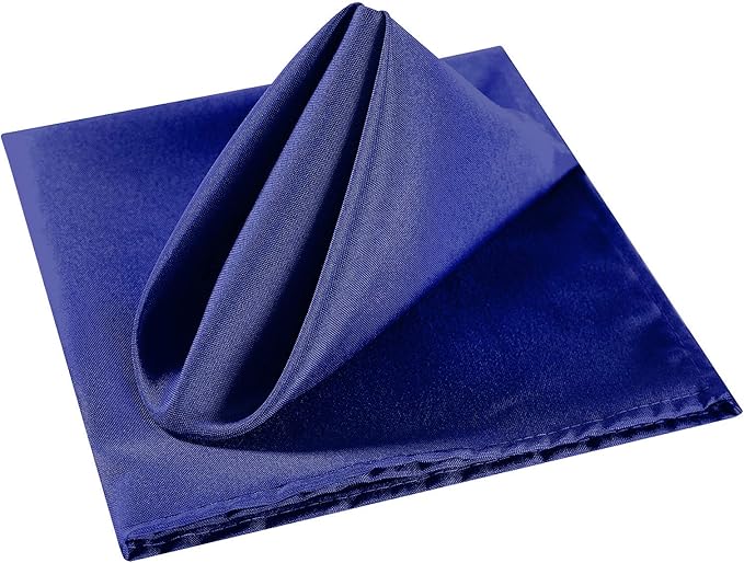 Cloth Napkins 17x17 inch Washable Polyester Dinner Napkins Soft Table Napkins for Wedding Party Dining Banquet(Royal Blue,12PCS)