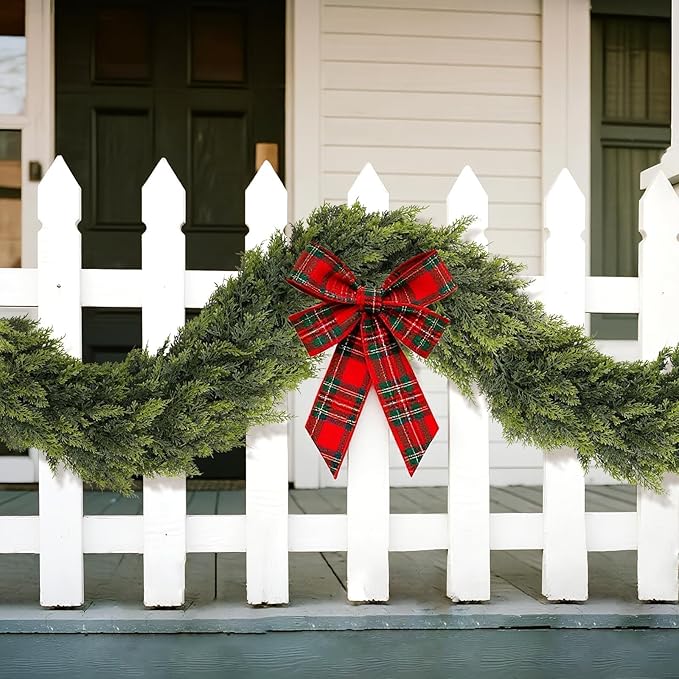 Christmas Cedar Garland - 6ft Artificial Cedar Garland Faux Lush Green Fake Pine Needles for Fireplace,Table,Window,Stairs,Mante,Holiday Indoor Outdoor Xmas Decor(1PCS)