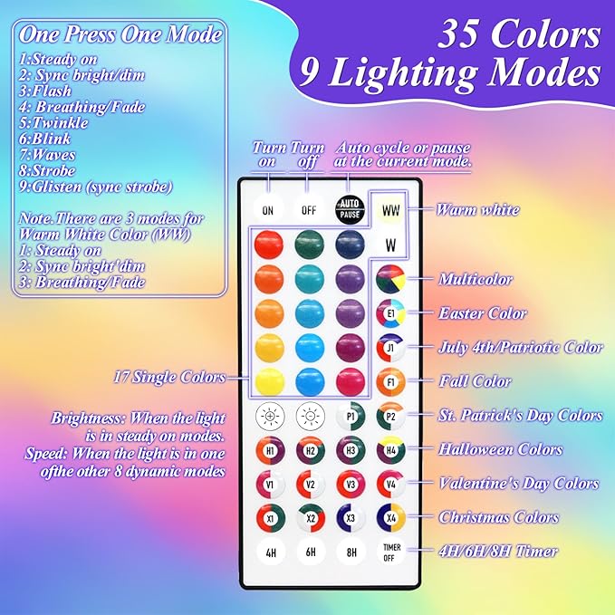 200 LED Christmas Lights Color Changing, 35 Colors 66FT Halloween String Lights with Remote Timer, Connectable Waterproof Twinkle Lights Plug in for Xmas Tree Outdoor Holiday Wedding Party Decor