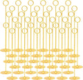 Urban Deco 36PK Table Number Holders Place Card Holders 12 Inch Table Card Holders Steel Card Holders for Photos, Food Signs, Memo Notes, Weddings, Restaurants, Birthdays (Gold 36PK)