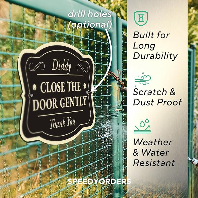 Custom Decorative Outdoor Metal Sign - Personalized Aluminum Driveway Sign, Waterproof, Made in USA - Design 3 Black Charcoal 18x12 In
