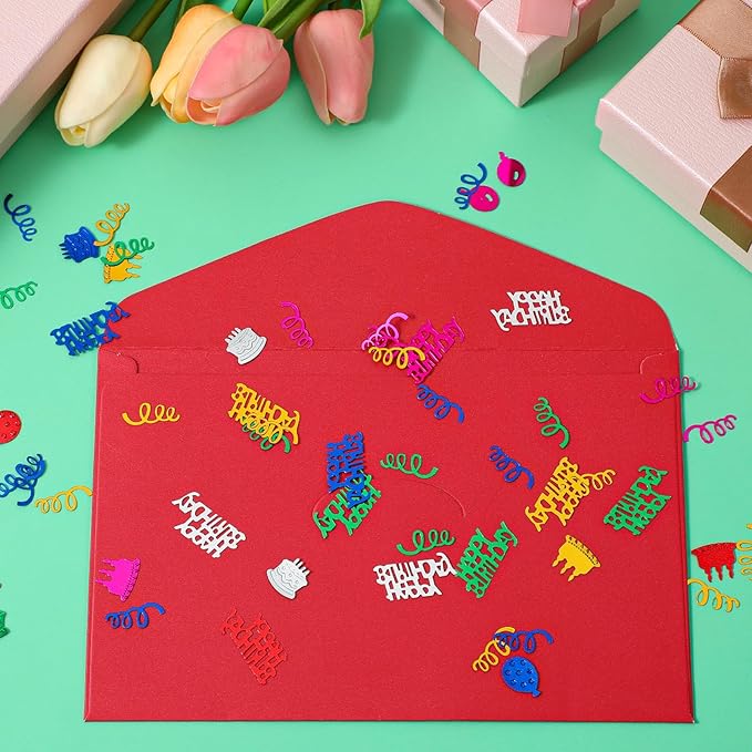 3000PCS Happy Birthday Confetti, Colorful Table Confetti, Metallic Foil Sprinkles or DIY Multicolor Birthday Sequins Metallic, Suitable for Birth day Party, Baby Shower, DIY Arts and Crafts