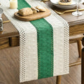 Artoid Mode Dark Green Farmhouse Rustic Table Runner, Seasonal Holiday Hollow Kitchen Dining Table Decoration for Home Party Decor 12x120 Inch