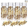 Edible Gold Leaf, Gold Leaf Cake Decoration Gold Flakes Food Gold Foil Decoration Baking Gold Foil Decor Chocolates Decor Gold Leaf Sheets for Cooking Dessert Decoration Crafts Makeup (4Pcs)