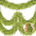 50 Feet Christmas Foil Fringe Banner Metallic Tassle Garland Metallic Backdrop Parade Floats Shiny Hanging Ceiling, Valentine's, Wedding, New Year Party Decorations(2" x 50', Light Green)