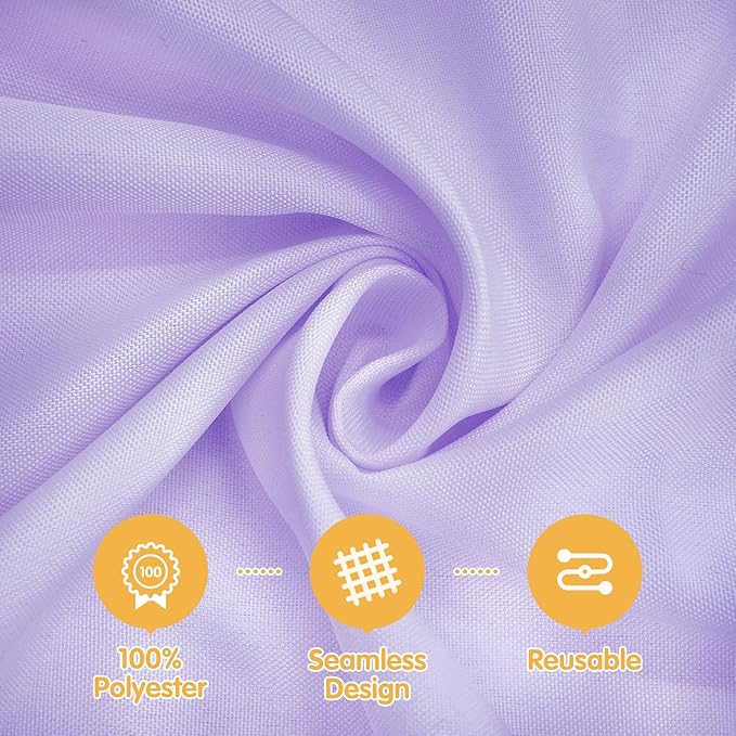 BRILLMAX 8 Pack Lavender Tablecloths for 8 Foot Rectangle Tables 60 x 126 Inch - 8ft Rectangular Bulk Linen Polyester Fabric Washable Cloth Cover for Wedding Reception Banquet Birthday Party