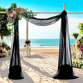MDS Halloween Chiffon Draping Fabric - 1 Panel, 30" Wide x 40ft Long - Sheer Spooky Arbor & Canopy Drapery for Haunted House Backdrops, Party Ceilings, DIY Costumes & Themed Events - Black