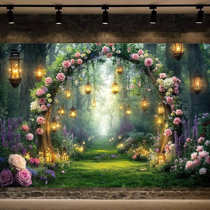 5x4ft Purple Flower Wedding Photography Backdrop Lavender Floral Wedding Bridal Photography Backdrop Anniversary Birthday Baby Shower Girl Party Banner Photo Booth Props Background Wall Decor
