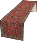 Vintage Boho Red Table Runner,Elegant Mid Century for Home Farmhouse Kitchen Table Dining Coffee Room Garden Party Wedding Decor 13x90in