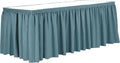 Ultimate Textile Pleat Polyester Fabric Table Skirt - Machine Washable Flame Resistant with Clips for Events, Weddings & Trade Shows, Cut & Sewn in Paterson, NJ - Slate, 14' Shirred Pleat