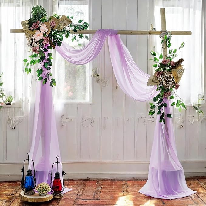 MDS Halloween Chiffon Draping Fabric - 1 Panel, 30" Wide x 20ft Long - Sheer Spooky Arbor & Canopy Drapery for Haunted House Backdrops, Party Ceilings, DIY Costumes & Themed Events - Orchid