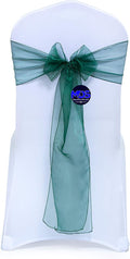 MDS Pack of 200 PCS Organza Chair Sashes Wider Dining Chair Bows Ribbon Tie Back for Wedding Party Birthday Bridal Shower Reception Event Banquet Home Chair Cover Decoration - Hunter Green