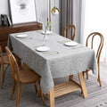 maxmill Flaxy Faux Linen Table Cloth with 2-Tone Slubby Texture Wrinkle Free Anti-Shrink Soft Tablecloth for Kitchen Dining Tabletop Outdoor and Indoor Use Rectangle 60 x 104 Inch Light Gray
