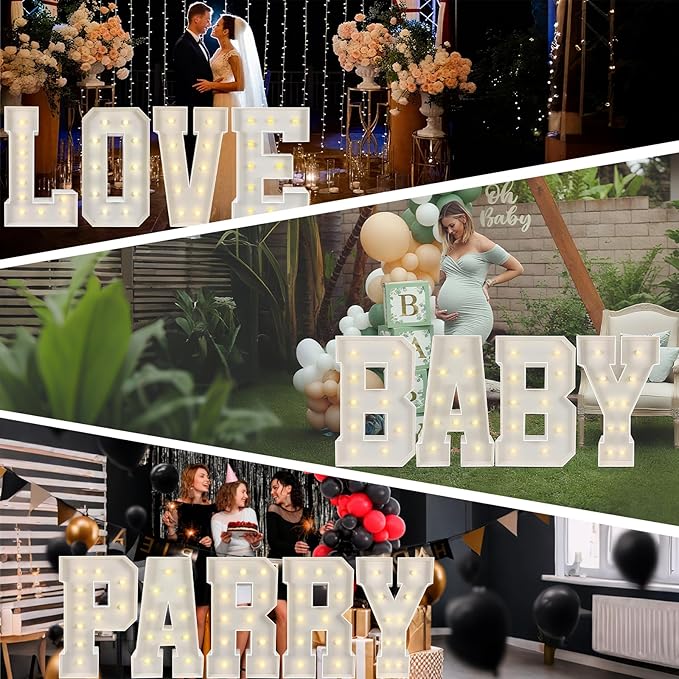 Marquee Light Up Numbers: 3FT Large Decorative Letters Signs for Party Decorations Baby Shower Birthday Wedding Engagement Anniversary, 3 Feet Tall Pre-Cut DIY Foamboard Number 15 - Easy to Assemble