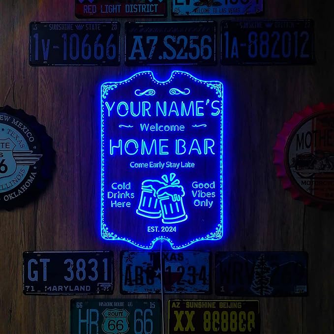ADVPRO Personalized Your Name Home Bar RGB Dynamic Glam LED Sign - Cut-to-Edge Shape - Smart 3D Decoration - Multicolor Signage st06s86-fnd-p11a-tm-c