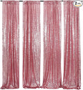 Poise3EHome Fuchsia Pink Sequin Backdrop, 4 Panels 2x8ft Glitter Curtain for Weddings, Parties, Photo Booth Decor