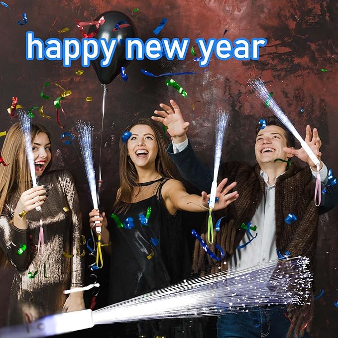 25 Pcs White Fiber Optic Wands,3 Models Wedding Sparklers,Glow Sticks Light up Sticks Led Light Wands Fit Wedding Bridal Shower Birthday Valentine's Day