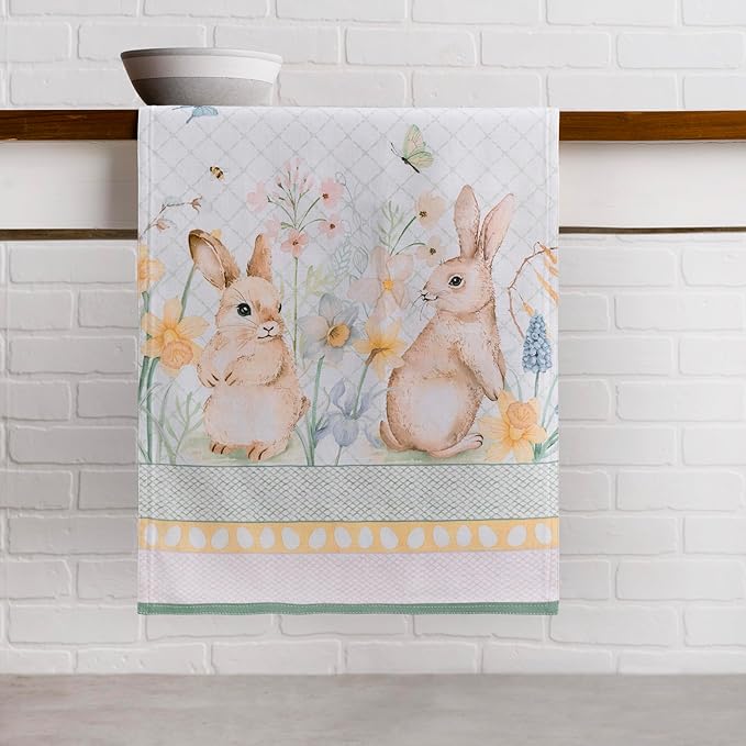 Maison d' Hermine Table Runner 100% Cotton Double Layer Table Runners 72 inches Long Decorative for Kitchen Dining Party Baby Shower Wedding Bridal Shower Spring Summer (Easter Dew , 14.50" x 72")