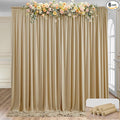 30×12 ft Wrinkle Free Beige Backdrop Curtain for Weddings Parties, 2 Panels 12ft Silky Polyester Wedding Drapes Backdrop Photo Back Drop Cloth for Birthday Baby Shower Photography Backgrounds