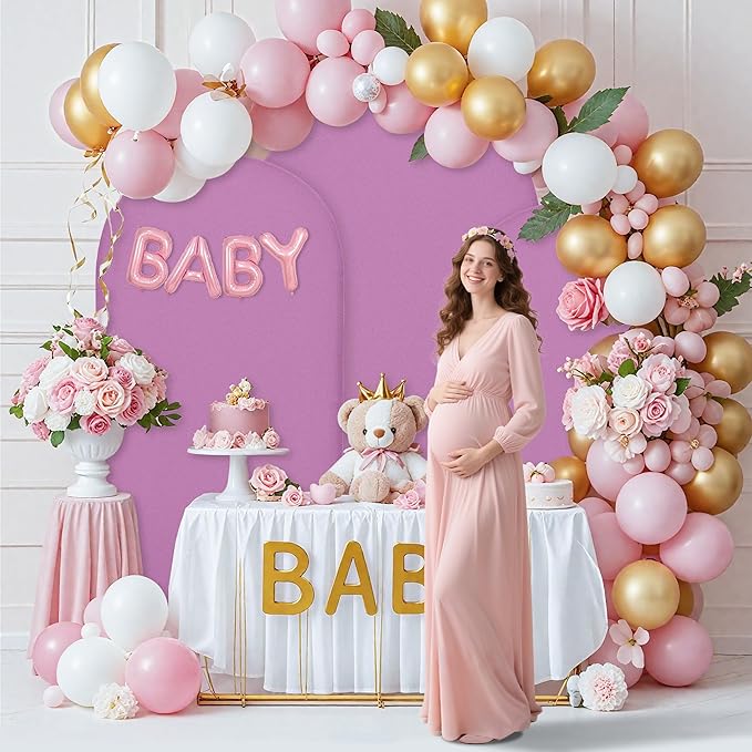 7.2FT Wedding Arch Covers Arch Backdrop Cover Arch Stand Covers Set Arch Cover Spandex Fabric Stretchy Backdrop for Wedding Birthday Party Decoration Baby Shower (Lilac)