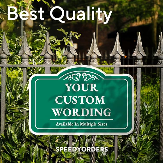 Custom Decorative Outdoor Metal Signs - Personalized Aluminum Signs, Waterproof, USA Made - Design 1 Forest Green 24x18 In