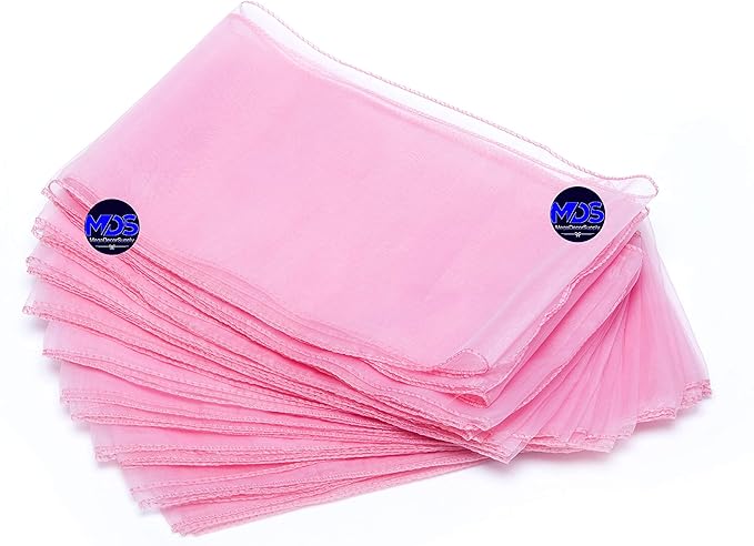 MDS Pack of 50 PCS Organza Chair Sashes Wider Dining Chair Bows Ribbon Tie Back for Wedding Party Birthday Bridal Shower Reception Event Banquet Home Chair Cover Decoration - Blush Pink