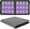 SMYV 12 Pocket Trading Card Binder, Premium PU Cover Card Binder for 720 Cards, Ringless Side Loading Card Collection Album Folders for MTG, TCG, Game Cards & Sports Cards (Grey)