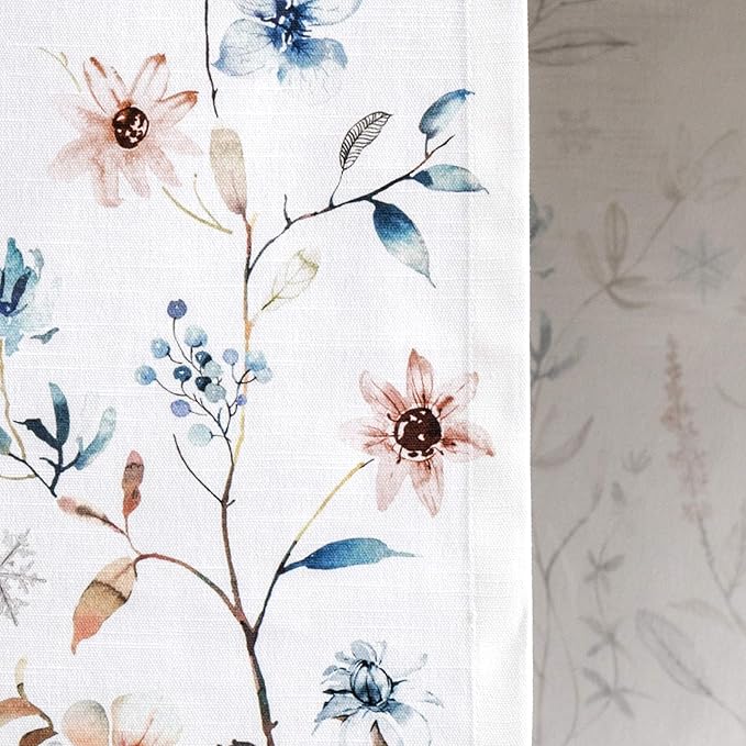 Maison d' Hermine Table Runner 100% Cotton Single Layer Table Runners 72 inches Long for Thanksgiving Christmas Decorations Home Kitchen Dining Party Wedding (Ice Florals, 14.5" x 72")