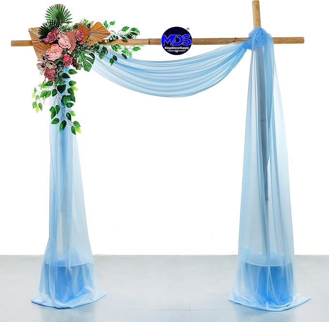 MDS Halloween Chiffon Draping Fabric - 2 Panel, 30" Wide x 75ft Long - Sheer Spooky Arbor & Canopy Drapery for Haunted House Backdrops, Party Ceilings, DIY Costumes & Themed Events - Turquoise