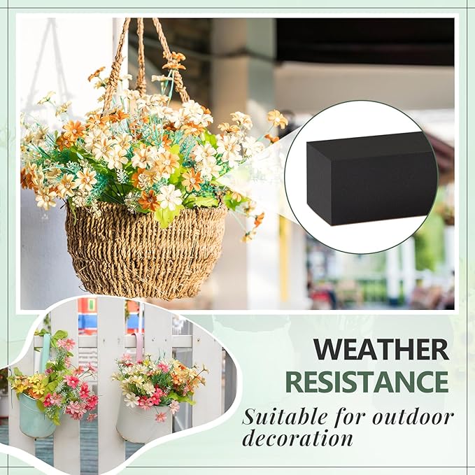 Lallisa 16 Pcs Reusable Floral Foam Blocks Water Weather Resistant Dry Floral Foam for Artificial Flower Arrangements Outdoor Flower Boxes Outside Hanging Planters Wedding Home Decor (9 x 3 x 3")