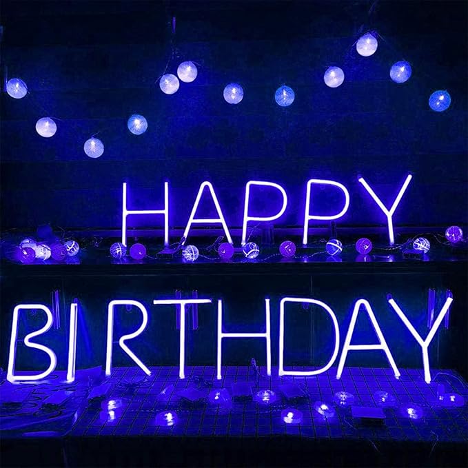 ENUOLI Blue LED Neon Letter Light, USB Batteries Operated Letter Sign for Night Light Lamp Words for Valentines Day, Home, Indoor Wall Decor (X)
