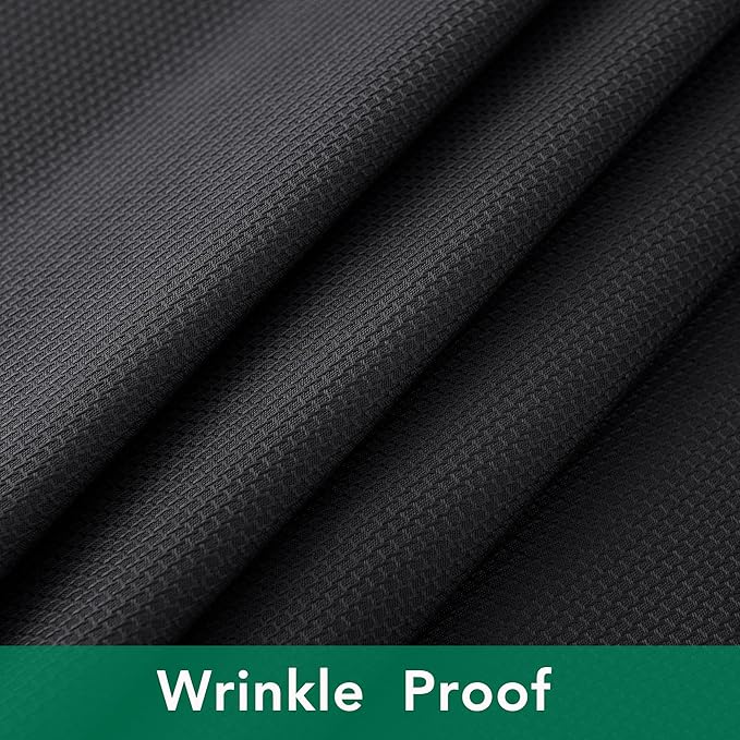 Biscaynebay Textured Fabric Round Tablecloths 90", Black Water Resistant Washable Table Cloths Circle Folding Table Covers Linen for Dining, Kitchen, Wedding & Parties, etc