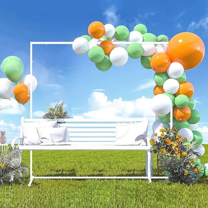 Wedding fashion arch background metal frame, (3.9, 5.2, 6.6 feet) suitable for background decoration frames such as weddings, birthdays, parties, baby showers, and photography (white, 6.6*6.6)