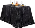 QueenDream Black Sequin Tablecloth 60" x 102" Black Table Cloth Rectangle Glitter Tablecloth for Wedding Birthday Party Ceremony Cake Dessert Table Decorations